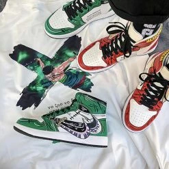 New One Piece Luffy & Zoro Men's Outdoor High Top Sneakers
