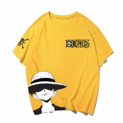 New One Piece Stampede Monkey D. Luffy Summer T-shirt -accessories outlet store orange 2048x