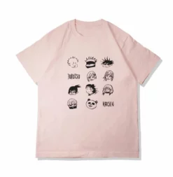 New Chibi Jujutsu Kaisen Grid Summer T-shirt -accessories outlet store pink 846269f5 42c6 4096 bbea 7d4c1505fb31 2048x