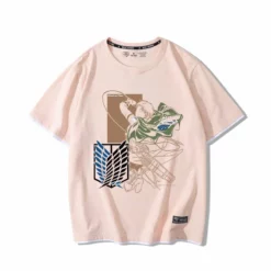 New Levi Ackerman & Eren Yeager Battling Double Hem Summer T-shirt -accessories outlet store pinklevi 2048x