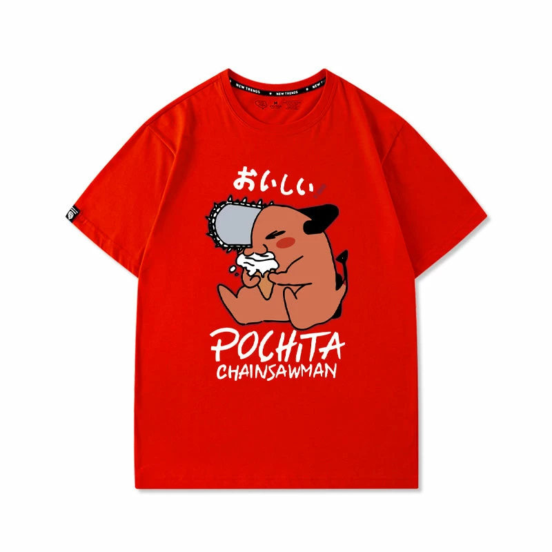 New Chainsaw Man Cute Pochita Summer T-shirt 5 New Chainsaw Man Cute Pochita Summer T-shirt - Image 5