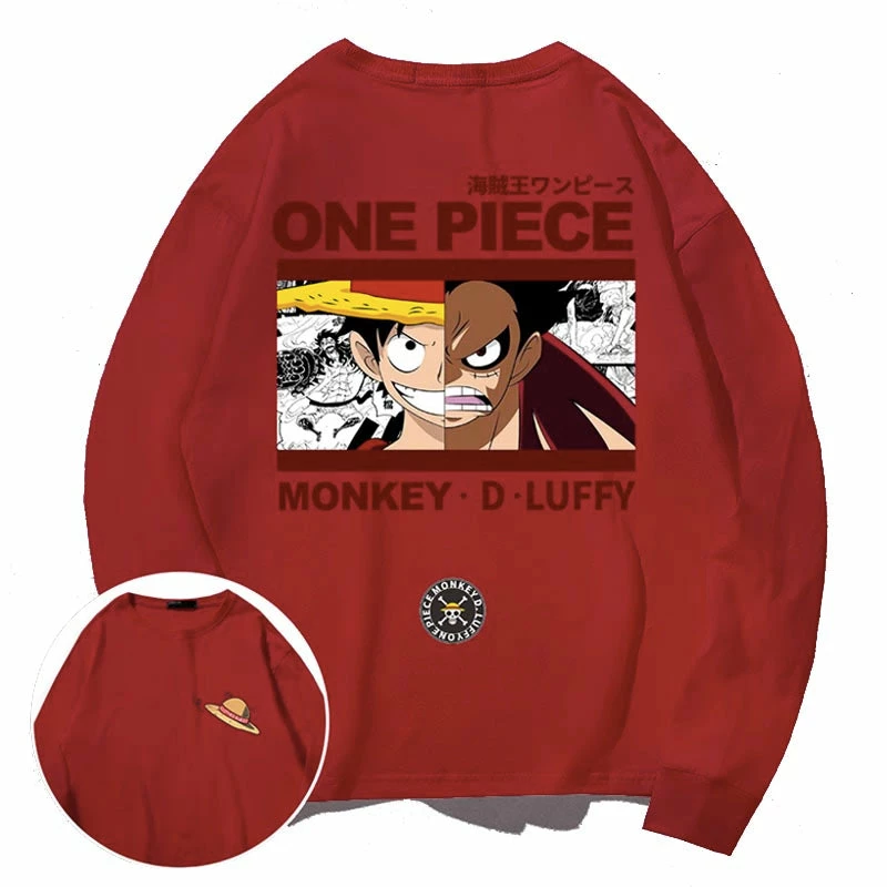 New Monkey D. Luffy Double-Faced Long Sleeve T-shirt 5 New Monkey D. Luffy Double-Faced Long Sleeve T-shirt - Image 5