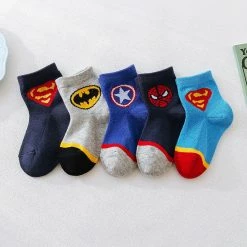 Circumtoy Kid's Superheroes Calf & Ankle & No-show Liner Socks 5-Pack -accessories outlet store socks 2048x