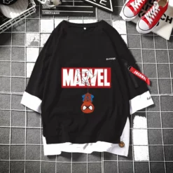 Circumtoy Marvel Logo & Hanged Spiderman/Deadpool/Captain Layered Tee