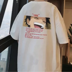 New One Piece Stampede Monkey D.Luffy Squinting With Smiling T-shirt -accessories outlet store whitebackluffy 2048x