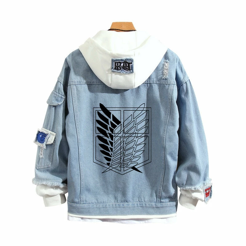 New Attack On Titan Stylish Hooded Denim Jacket 5 New Attack On Titan Stylish Hooded Denim Jacket - Image 5