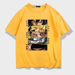 New Naruto Shippuden Memebers Serious Eyes Summer T-shirt -accessories outlet store yellow 48946343 db7a 404a 9f57 dbcb6934d274 2048x
