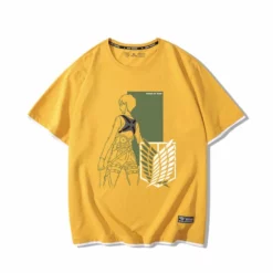 New Levi Ackerman & Eren Yeager Battling Double Hem Summer T-shirt -accessories outlet store yelloweren 2048x