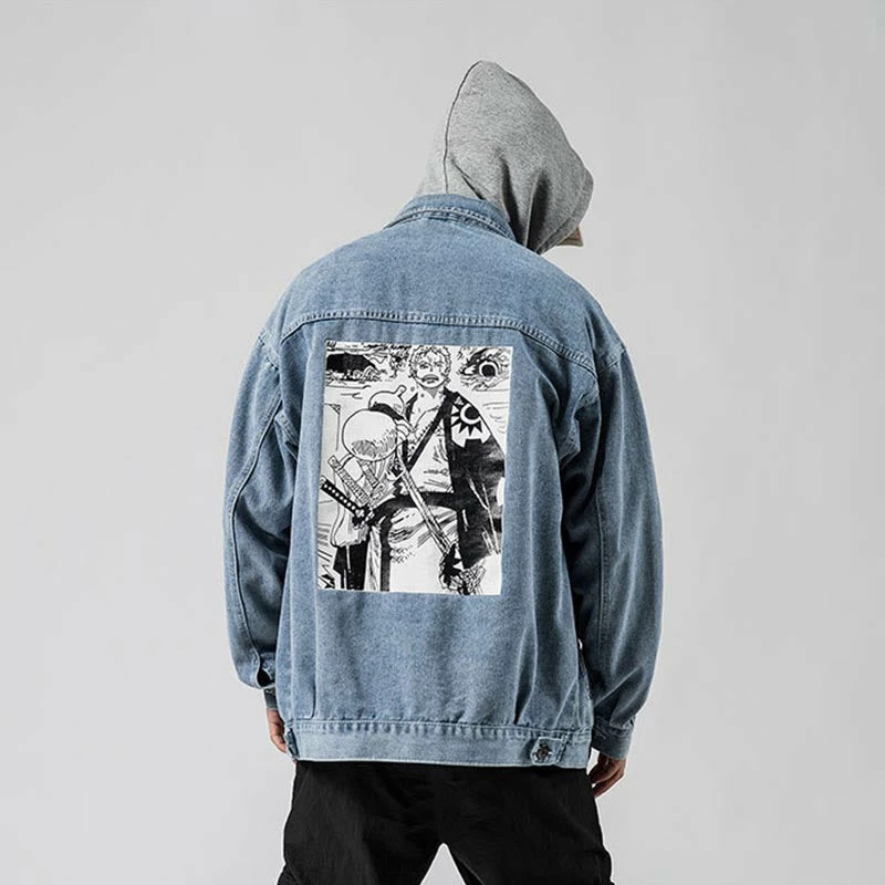 Circumtoy Wano Country Roronoa Zoro Denim Jacket 2 Circumtoy Wano Country Roronoa Zoro Denim Jacket - Image 2